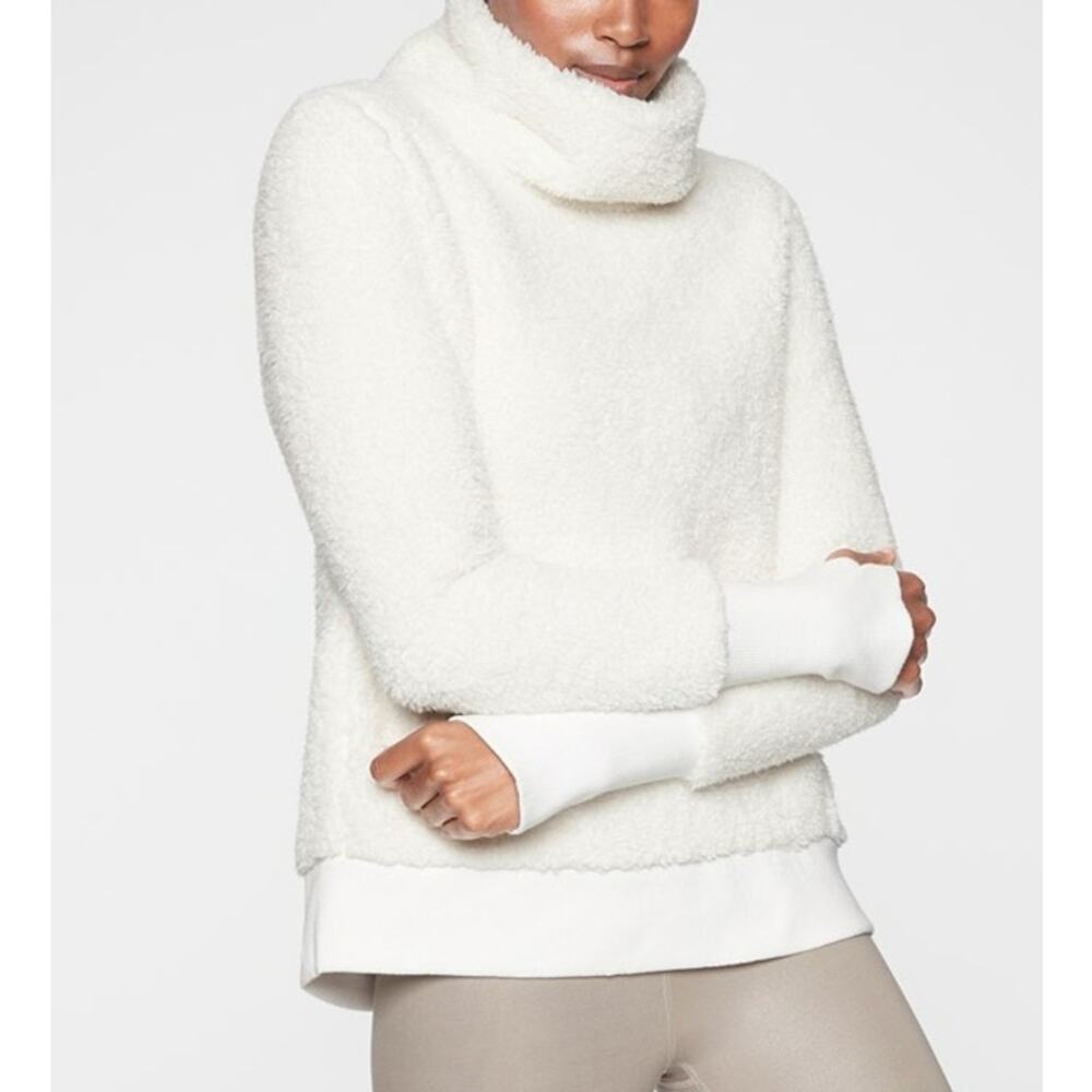 Athleta Cream Cozy Cowl Neck Sweater